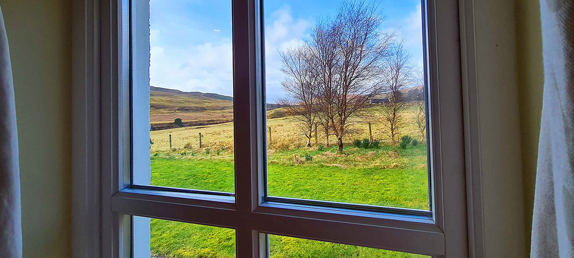 Enjoy mountain views at Half of Three self catering accommodation on the Isle of Skye